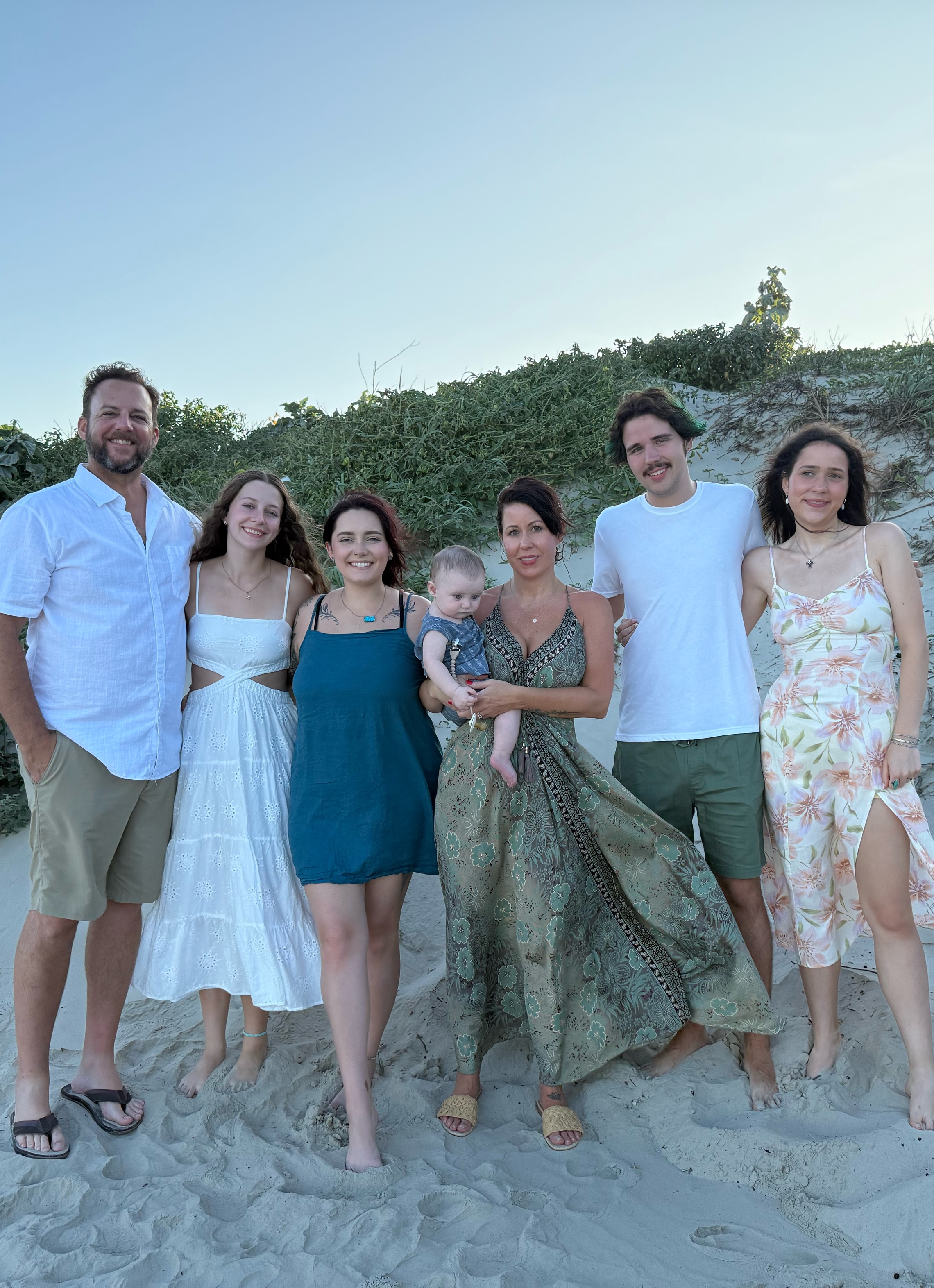 Family gathering on the beach